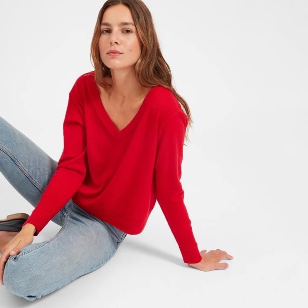Everlane Wide V-neck Cashmere Sweater